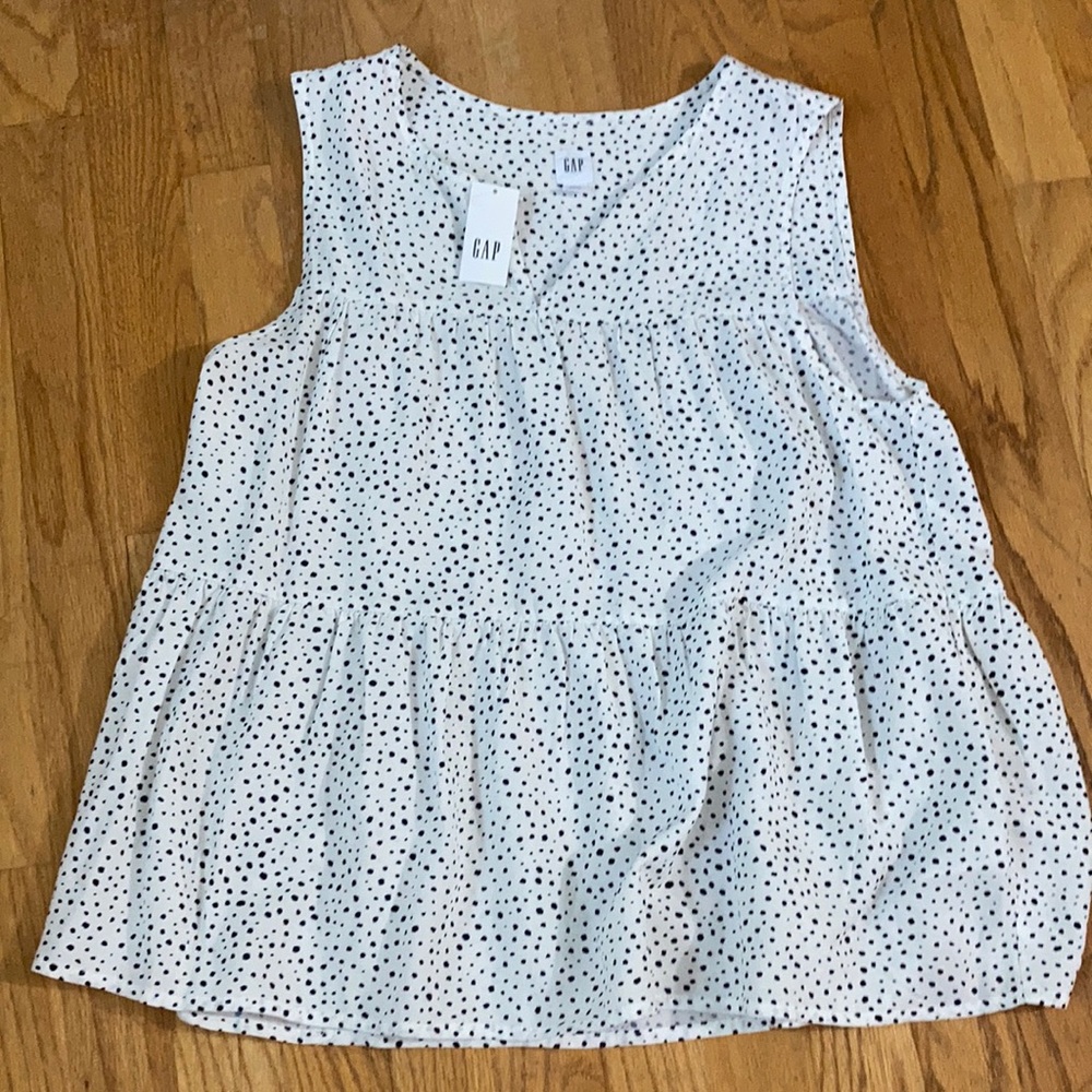 Black polka dot tank top